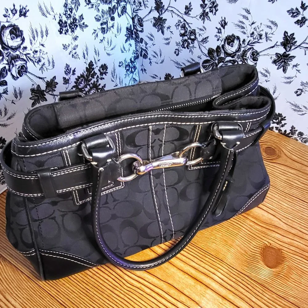 Coach | Bags | Coach Signature Black Hampton Belted Purse E6q0245